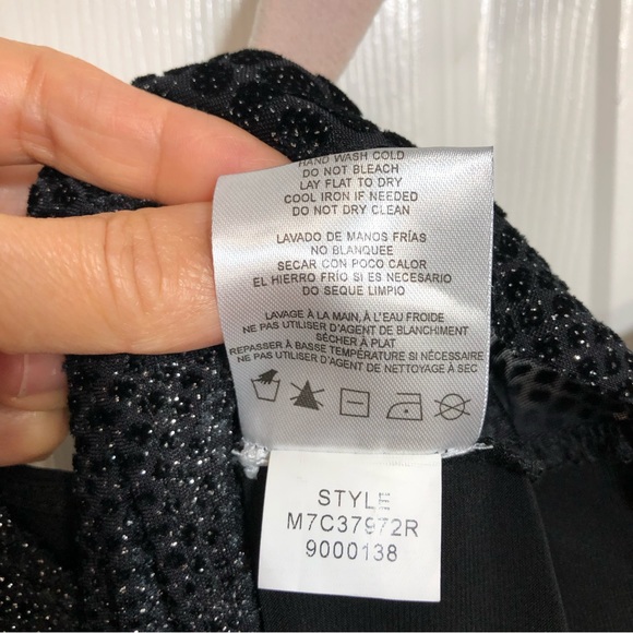 Ellen Tracy Women’s Metallic Velvet Dots Black Tank Top style M7C37972R  XL - Picture 6 of 7